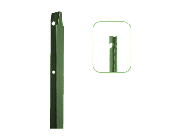 Poteau T vert H.1m45 pour grillage - Pour Bricoler Malin 37