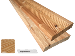 Lame Terrasse Mélèze ossature masquée 27x150 en 4 m – Image 2