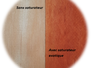 Comparaison Saturateur Exotique sur bois blanc