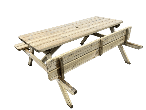 Table et bancs pliable en bois