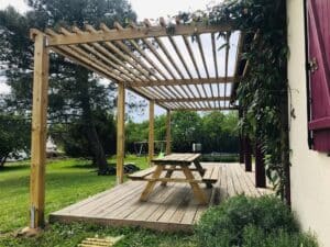 Table de pique-nique 6-8 personnes avec bancs pliables – Image 2