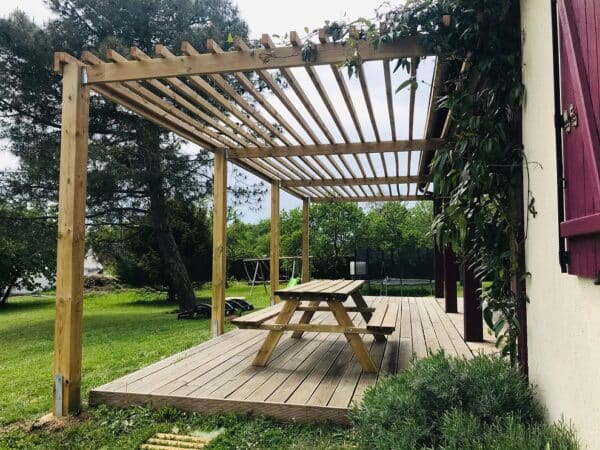 Table de pique-nique 6-8 personnes avec bancs pliables – Image 2