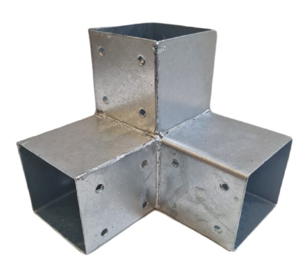 Connecteur pour poteau 90x90 - 3 directions en angle – Image 1