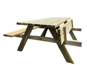 Table de pique-nique ANTTON 6 personnes avec bancs pliables – Image 2