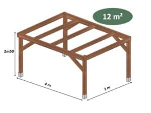 Structure bois L.4,00 x l.3,00 x h.2,50 m