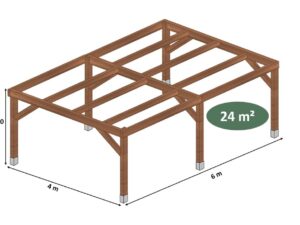 Structure bois L.6,00 x l.4,00 x h.2,50 m