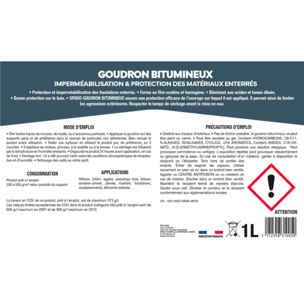 Goudron bitumineux
